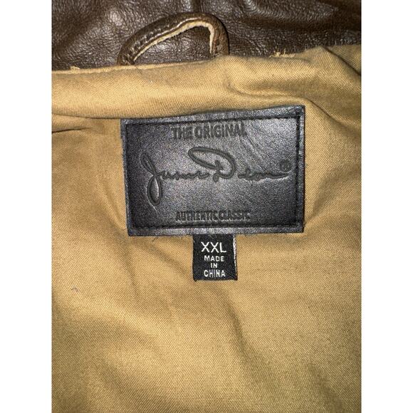 The original James Dean limited edition brown leather bomber jacket size XXL - Picture 8 of 13